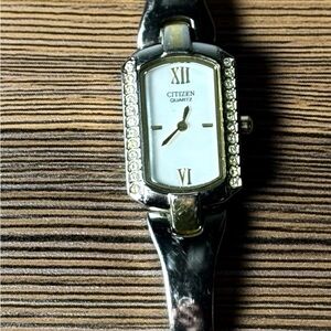 Citizen Silver Watch with Crystal Details